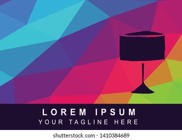 Vector Illustration Rainbow Geometric Polygon of Lamp Icon. Background Template or Layout for Graphic Design.