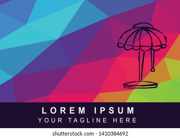 Vector Illustration Rainbow Geometric Polygon of Lamp Icon. Background Template or Layout for Graphic Design.