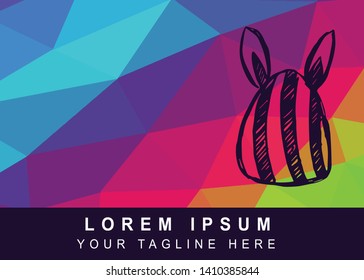 Vector Illustration Rainbow Geometric Polygon of Easter Egg Icon. Background Template or Layout for Graphic Design.