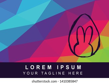 Vector Illustration Rainbow Geometric Polygon of Easter Egg Icon. Background Template or Layout for Graphic Design.