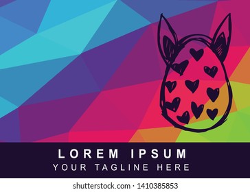 Vector Illustration Rainbow Geometric Polygon of Easter Egg Icon. Background Template or Layout for Graphic Design.