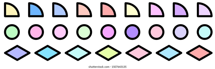vector illustration of rainbow graphic geometric shapes abstract decorative elements