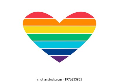 Vector illustration Rainbow heart isolate on white background