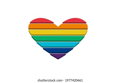 Vector illustration Rainbow heart isolate on white background