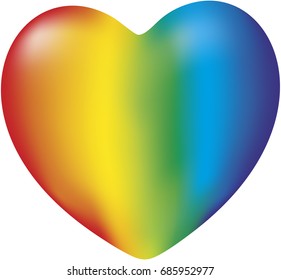vector illustration of a rainbow heart, isolated