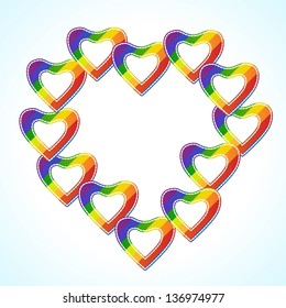 Vector illustration. Rainbow hearts/EPS8