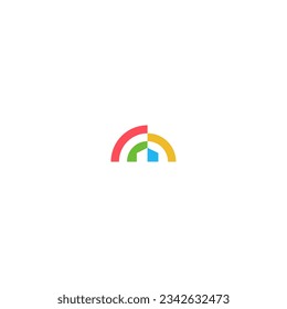 vector illustration of rainbow house