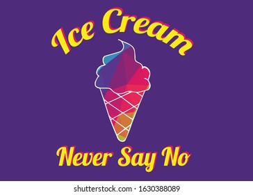 Vector Illustration of Rainbow Ice Cream Food with Text or Typography