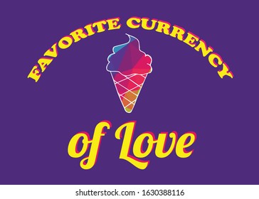 Vector Illustration of Rainbow Ice Cream Food with Text or Typography