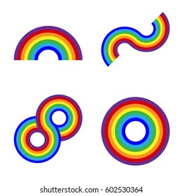 Vector illustration of rainbow icon set