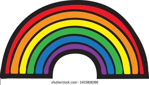 Vector illustration of a rainbow icon or symbol