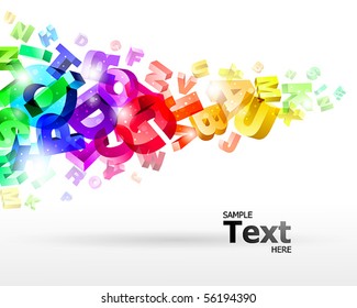 vector illustration with rainbow letters