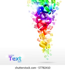 vector illustration with rainbow letters