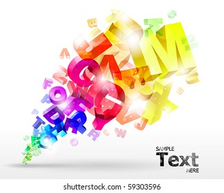 vector illustration with rainbow letters