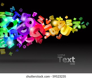 vector illustration with rainbow letters