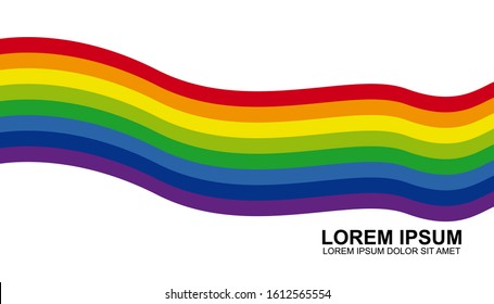 vector illustration
the rainbow line swerved