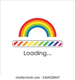 vector illustration rainbow and loading bar visual