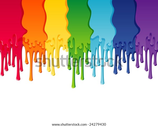 Vector Illustration Rainbow Paint Border Stock Vector (Royalty Free ...