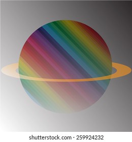 Vector illustration of rainbow planet. Vector eps 10.