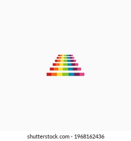 vector illustration of rainbow staircase