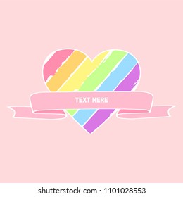 Vector Illustration with rainbow stripes heart. Template for Happy Mother's day, Happy Birthday, St. Valentine's day, Love You card, Father's day, invitation, greeting card, postcard, lgbt community c