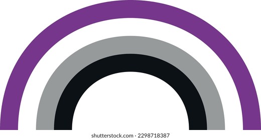 Vector illustration of a rainbow with a symbol of asexuality. Pride and asexual identification. Representation of asexual people. Diversity of sexuality.