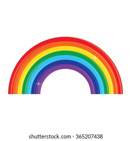 Vector illustration rainbow. Rainbow symbol, flat icon. Color decorative rainbow 