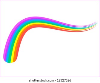 Vector illustration of a rainbow transforming into a wave. Colorful and elegant curl.