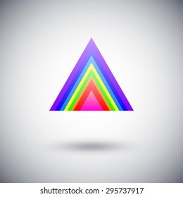 Vector Illustration Of Rainbow Triangle. The Lesbian, Gay, Bisexual & Transgender Symbol. Design Element. A Symbol Of True Love Gays. Rainbow Colors.