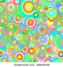 Vector illustration of rainbow-colored circles, wallpaper, pattern.
