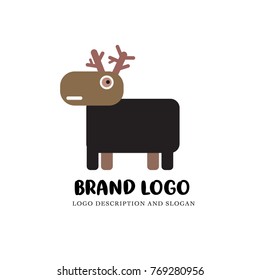 Vector illustration raindeer logo for brand