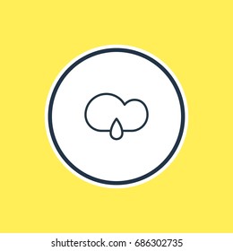 Vector Illustration Of Raindrop Outline. Beautiful Atmosphere Element Also Can Be Used As Drizzles Element.