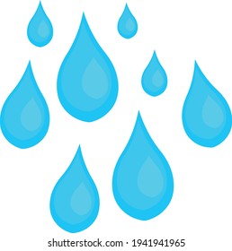 Ilustración vectorial del emoticono de gotas de lluvia