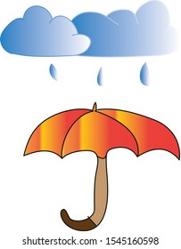 vector illustration of a rainy day