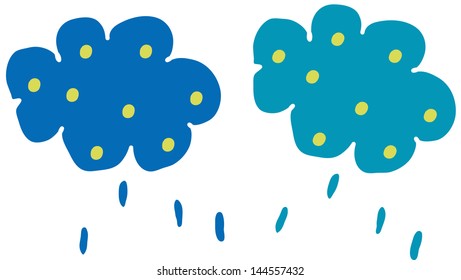 Vector illustration of rainy weather