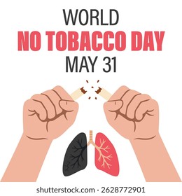 Vector illustration to raise awareness for World No Tobacco Day, promoting health and anti-smoking campaigns.