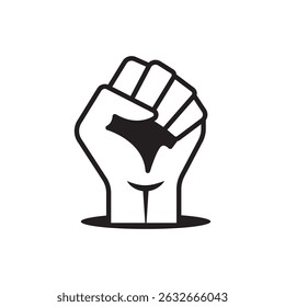 vector Illustration of a Raised Fist Symbolizing Unity and Strength