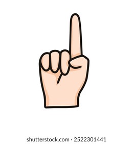 ilustração vetorial de um dedo levantado, bom para contar o número, ponto com dedo indicador