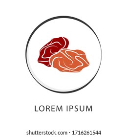 Vector illustration of raisin and dry logo. Date fruit logo. Isolated date fruit on white background