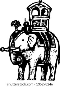 Vector illustration of a Rajah Riding on Elephant