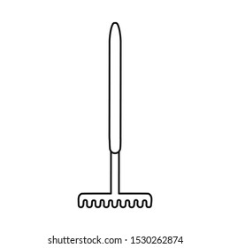 Vector illustration of rake and autumn logo. Web element of rake and tool stock vector illustration.
