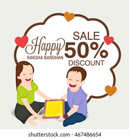 Vector illustration of a Rakhi sale background for indian festival of raksha bandhan celebration.