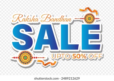 Vector illustration of Raksha Bandhan Sale sticker label on transparent background