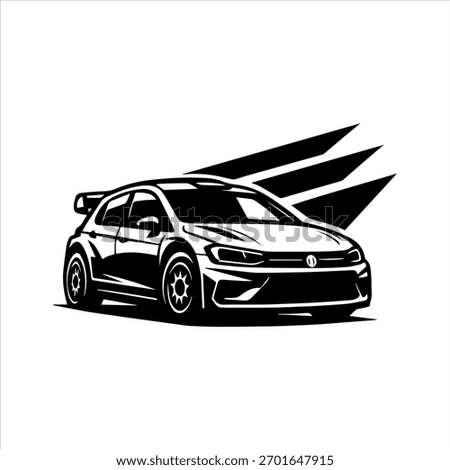 Vector illustration of a rally car in high-speed motion, perfect for motorsport events, car racing clubs, and automotive branding.