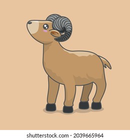 vector illustration ram, cute animals, mammals, animal life, adorable animals, cute animals.