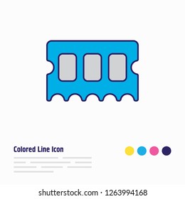 Vector illustration of ram icon colored line. Beautiful laptop element also can be used as memory icon element.