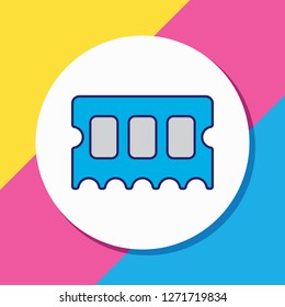 Vector illustration of ram icon colored line. Beautiful notebook element also can be used as memory icon element.