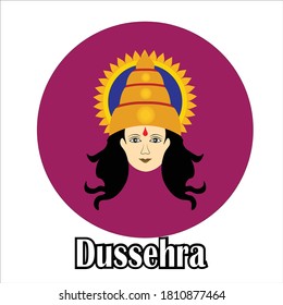 Vector illustration of ram with ram mandir in background in festival of dussehra.