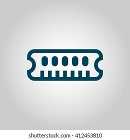 Vector illustration of RAM sign icon on grey background.