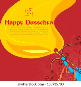 vector illustration of Rama killing Ravana in Happy Dussehra